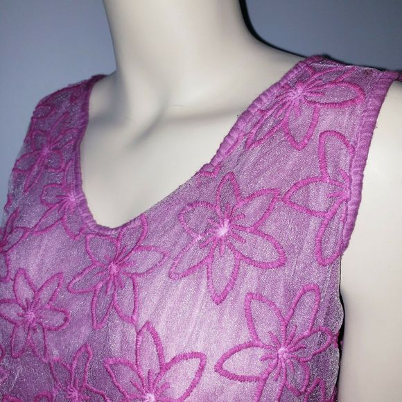 Park Moda Lagenlook Dress Asymmetric Floral Purple - Picture 7 of 12